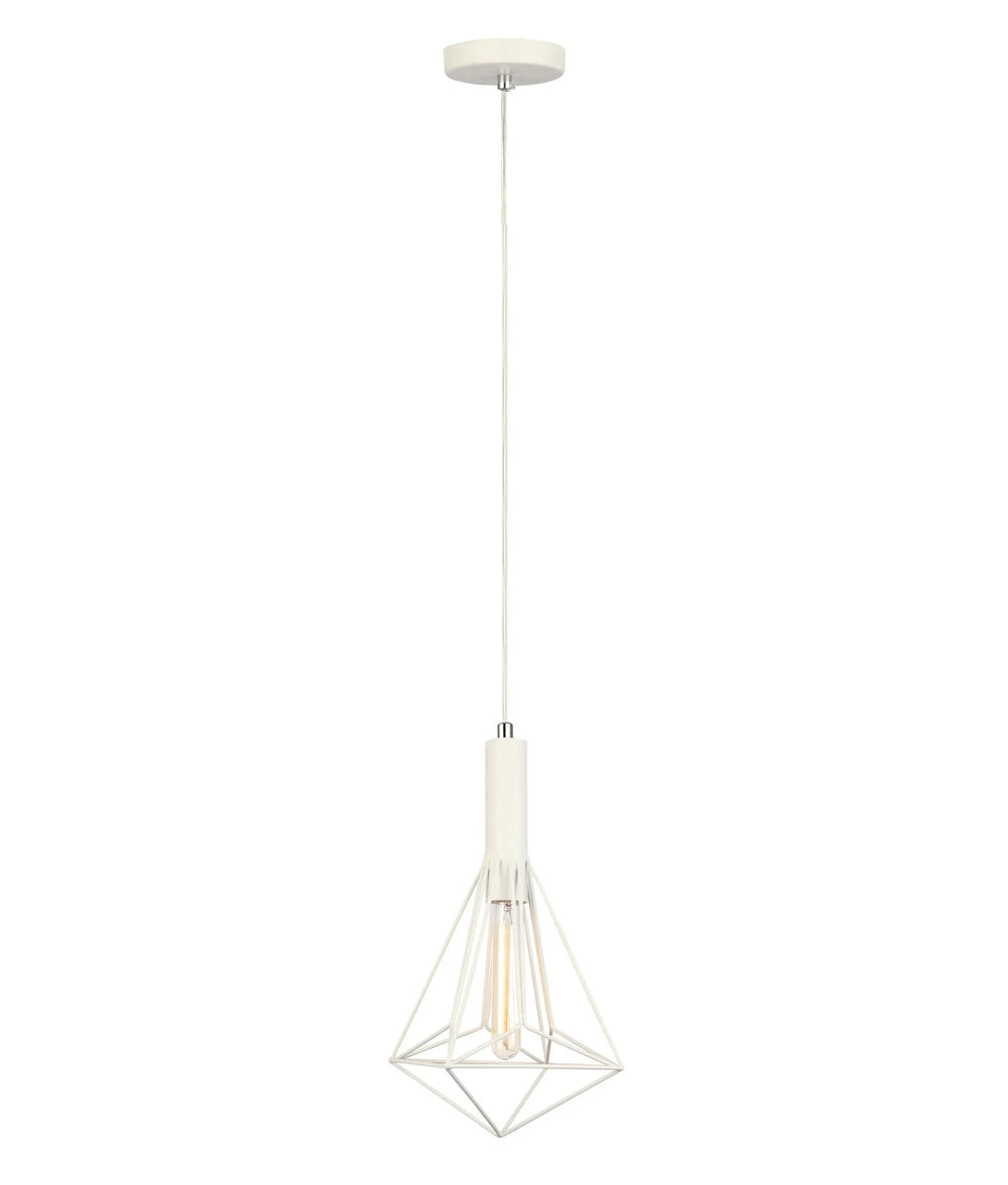 BLACKBAND & WHITEBAND: Diamond Shape Bird Cage Pendant Lights White Pendant