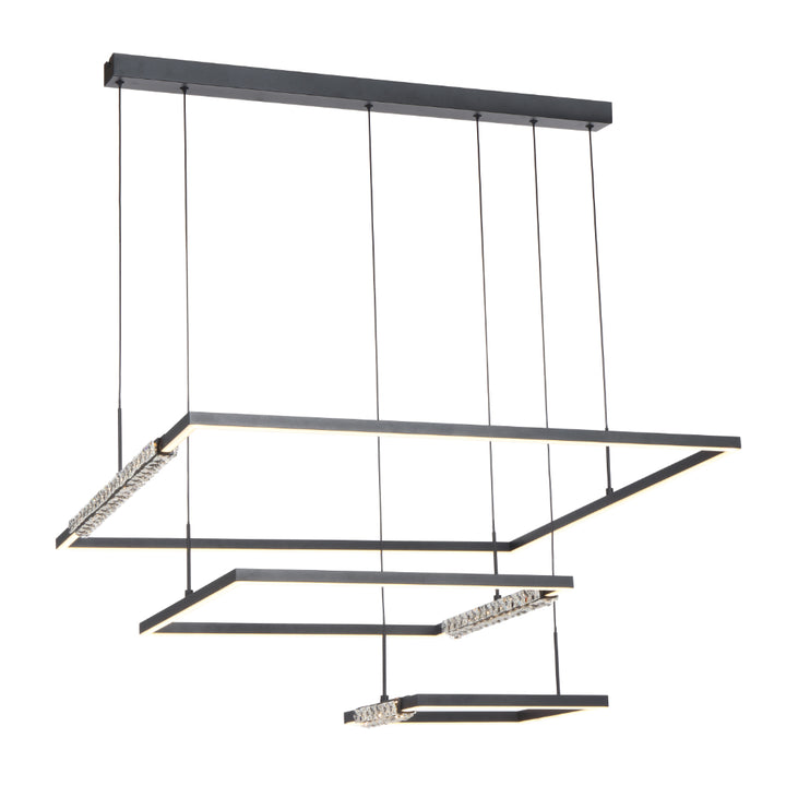 ZAFRA 3 TIER PENDANT BLACK SAND/CRYSTAL Pendant
