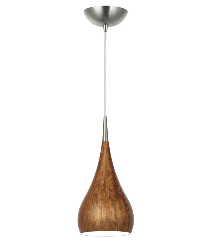 ZARA: Modern Bell Shape Pendant Lights Burl Wood Pendant