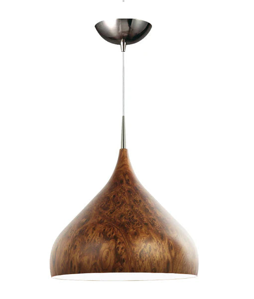 ZARA: Modern Dome Shape Pendant Lights Burl Wood Pendant