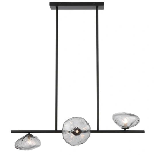 TELBIX ZECCA 3 LIGHT HORIZONTAL PENDANT BLACK SMOKE Pendant