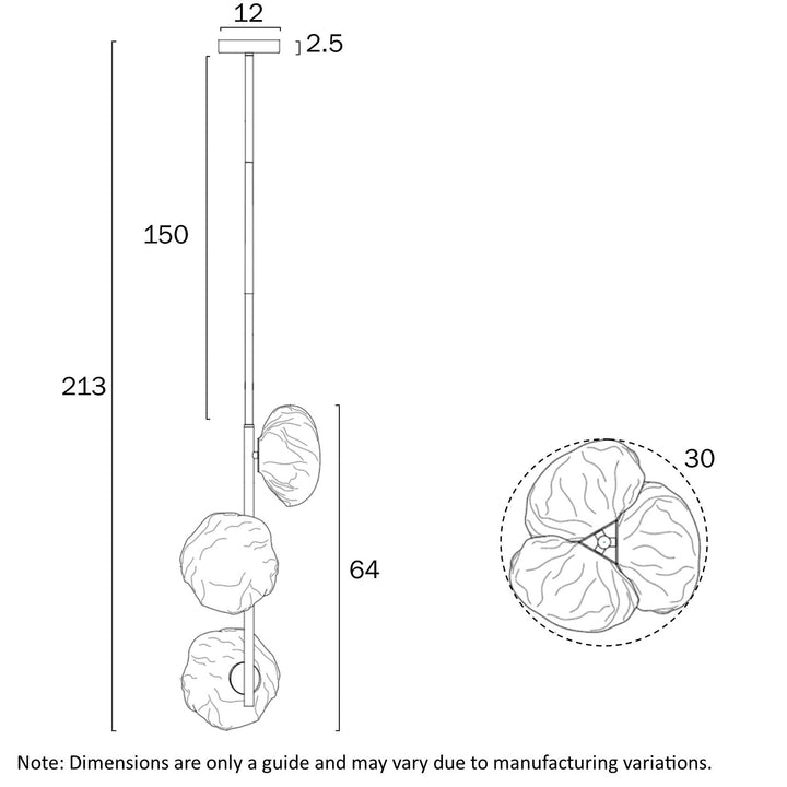 TELBIX ZECCA 3 LIGHT VERTICAL PENDANT Pendant