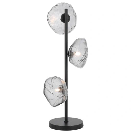 TELBIX ZECCA 3 LIGHT TABLE LAMP BLACK SMOKE TABLE LAMP