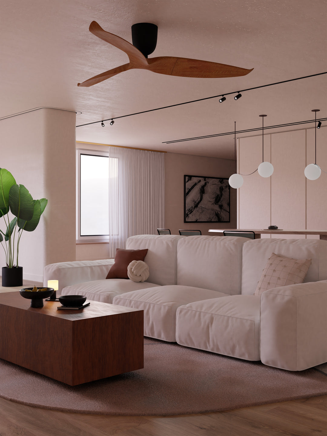 AE3+ DC Ceiling Fan with Light Timber Ceiling Fan