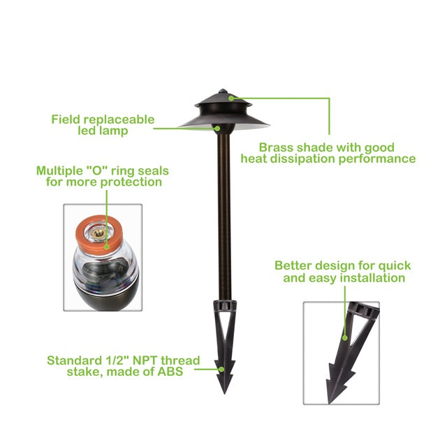 Brass Two-Tier Path & Area Light PPL2306WB Path lights