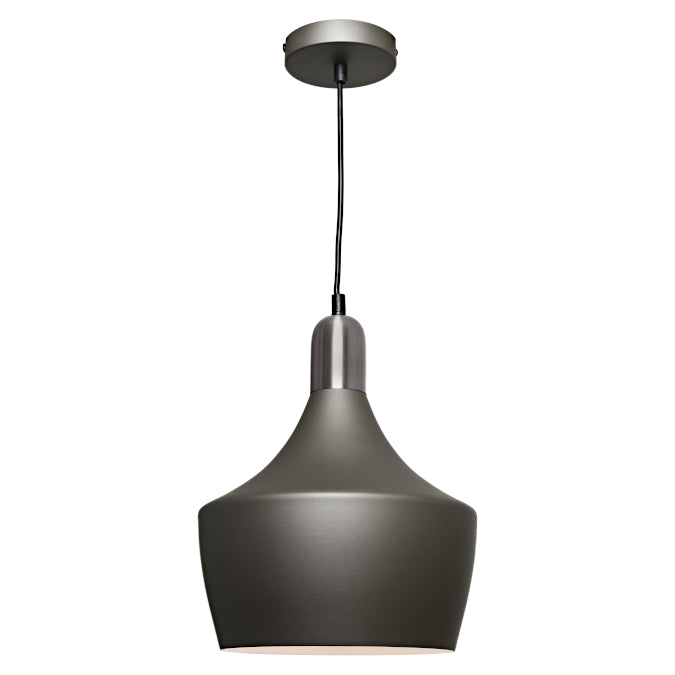 Cougar Bevo 1lt Pendant Satin Chrome Charcoal Pendant