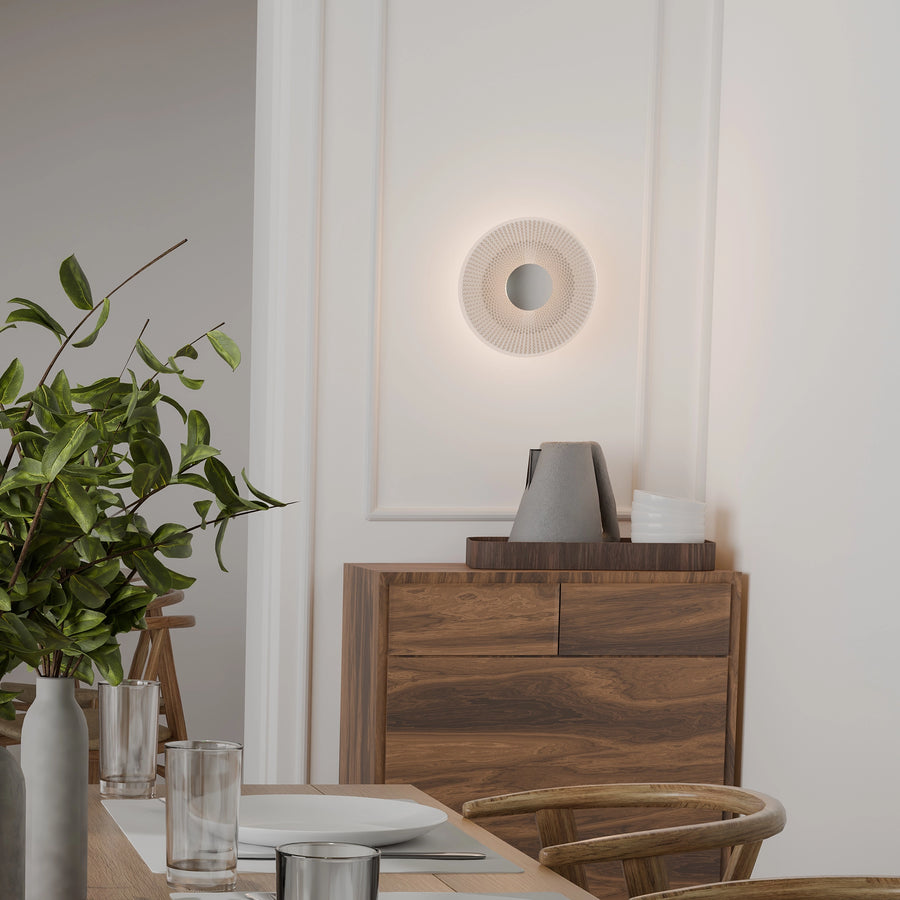 Calibo Bilby Crystalline Round LED Wall Light in Chrome WALL LIGHT