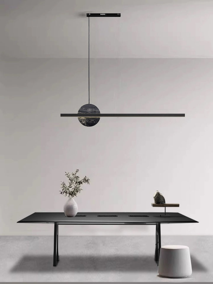 HAMBURG Linear Pendant with Marble Pendant