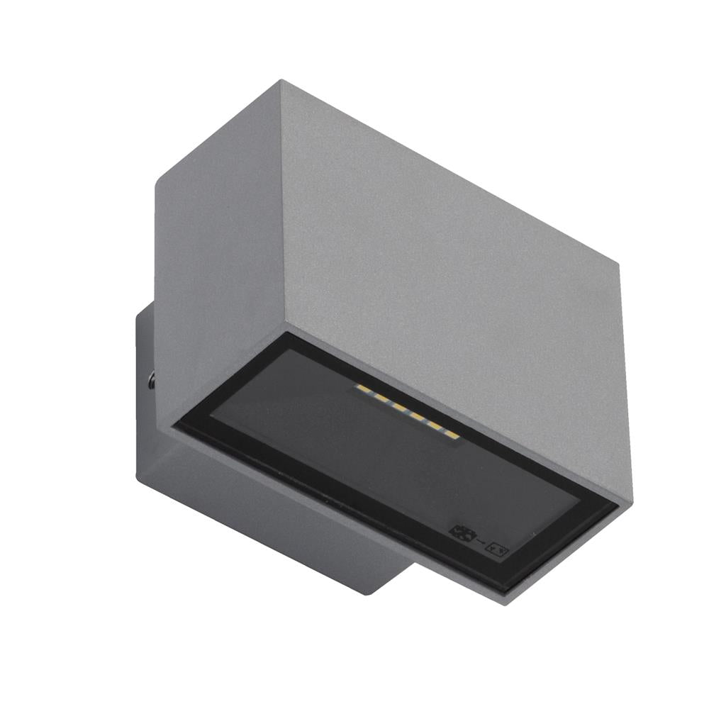 BLOCK-6 240V 6W Two Way LED Wall Light Silver Wall light