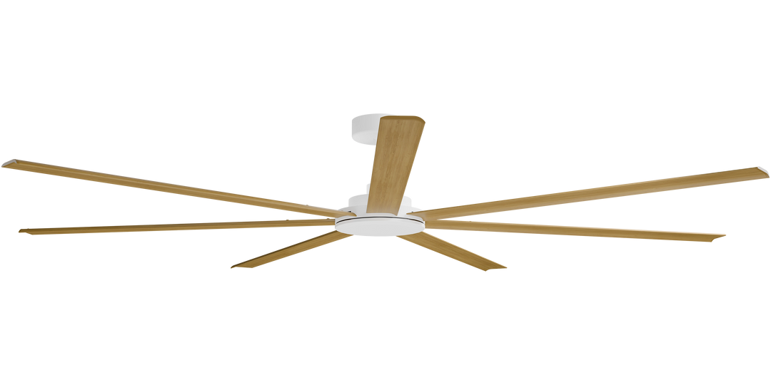 Alula Smart DC Fan with Teak Blade White with Teak Ceiling Fan