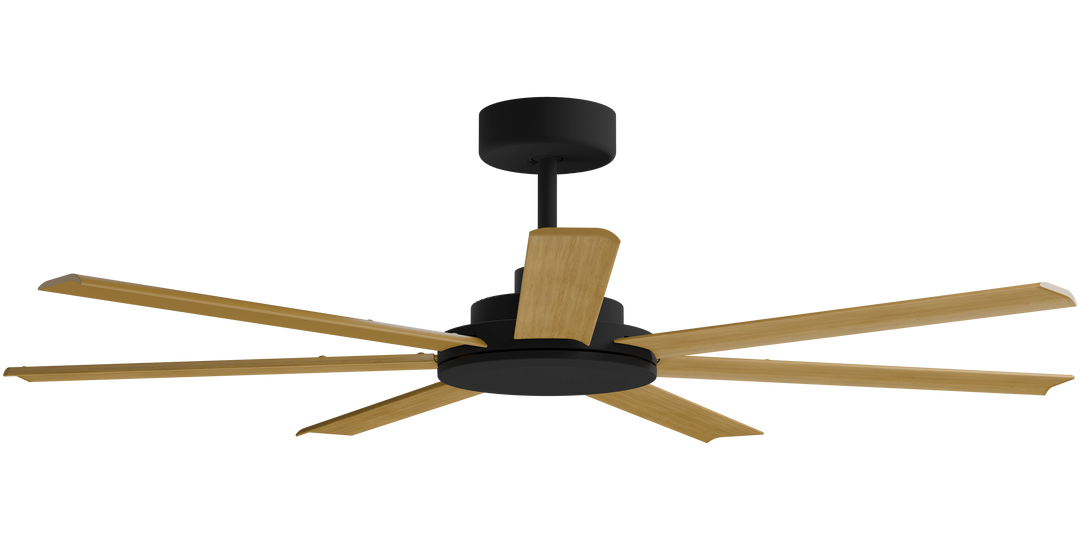 Alula Smart DC Fan with Teak Blade Black With Teak Ceiling Fan