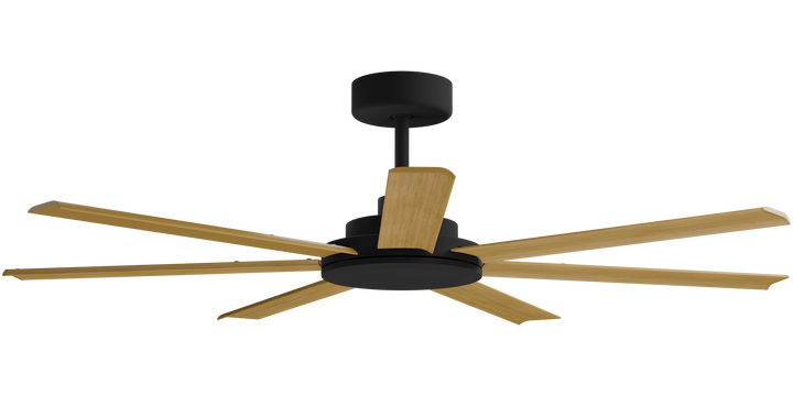 Alula Smart DC Fan with Teak Blade Black With Teak Ceiling Fan