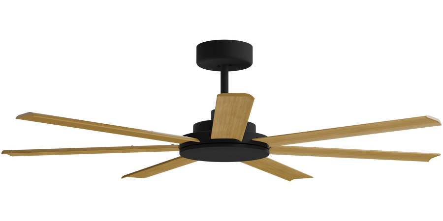 Alula Smart DC Fan with Teak Blade Black With Teak Ceiling Fan
