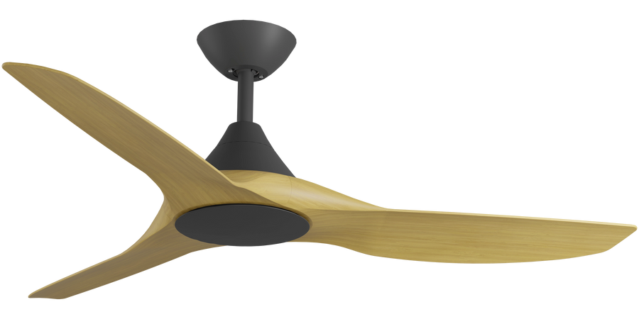 CloudFan Smart DC Fan with Bamboo Blades Black with Bamboo Ceiling Fan
