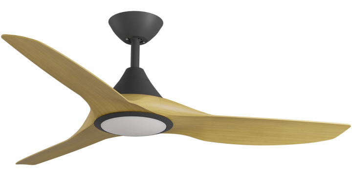 CloudFan Smart DC Fan with Light, and Bamboo Blade Black with Bamboo Ceiling Fan