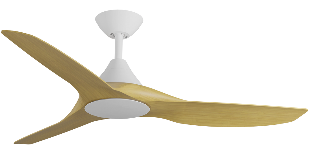 CloudFan Smart DC Fan with Bamboo Blades White with Bamboo Ceiling Fan