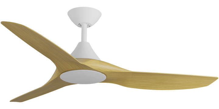 CloudFan Smart DC Fan with Bamboo Blades White with Bamboo Ceiling Fan