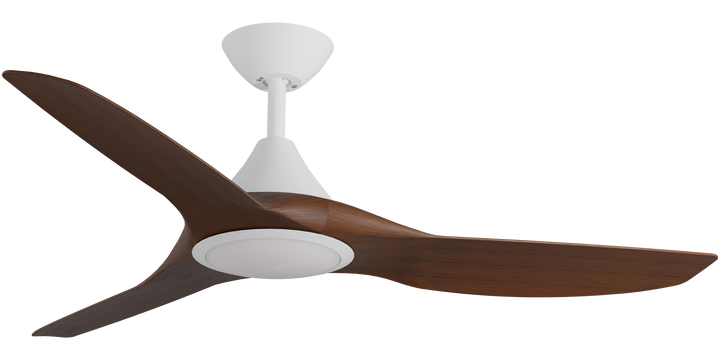 CloudFan Smart DC Fan with light, with Koa Blade White with Koa Ceiling Fan
