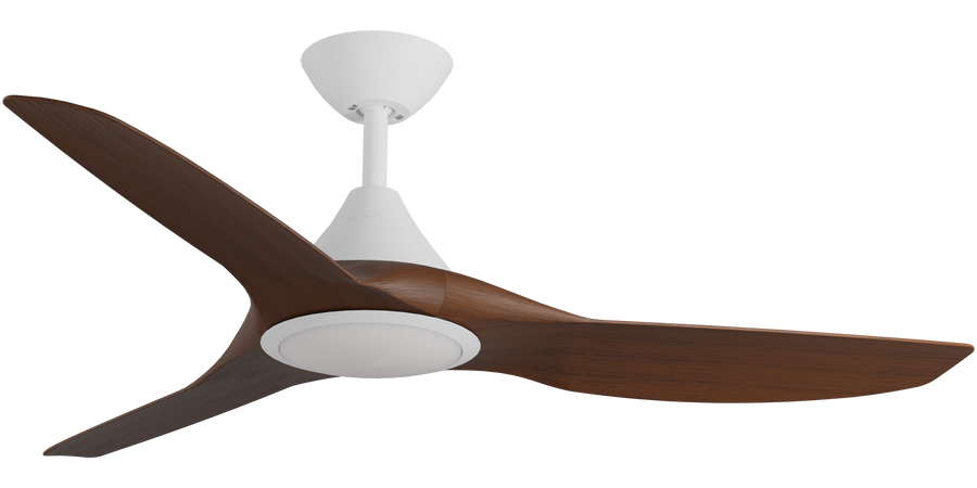 CloudFan Smart DC Fan with light, with Koa Blade White with Koa Ceiling Fan