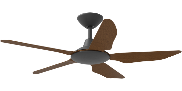 Storm DC Ceiling Fan with Koa Blade Black with Koa Celling Fan
