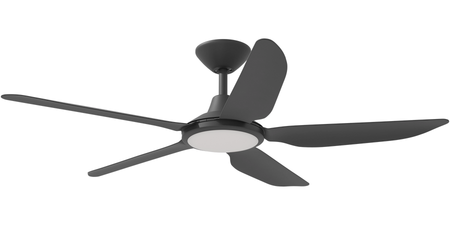 Storm DC Fan with LED Light Black/White Black Celling Fan