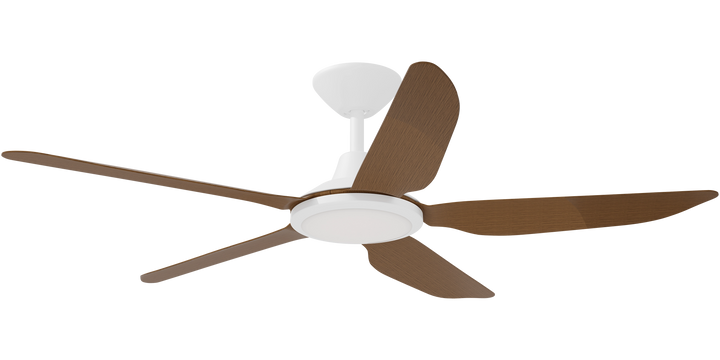 Storm DC Fan with LED light /Koa Blades White with Koa Celling Fan