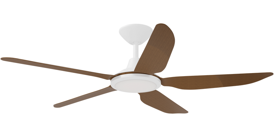 Storm DC Fan with LED light /Koa Blades White with Koa Celling Fan