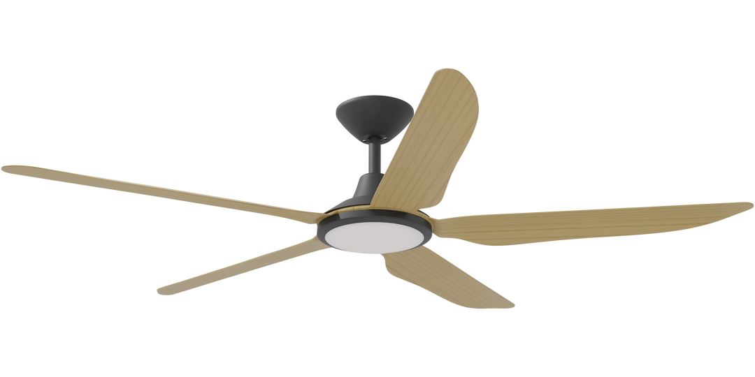 Storm DC Ceiling Fan witth LED light/Bamboo Blades Black with Bamboo Celling Fan