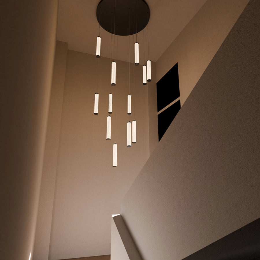 Calibo Charm Modern Fluted 12 Light Cluster Pendant Light Pendant