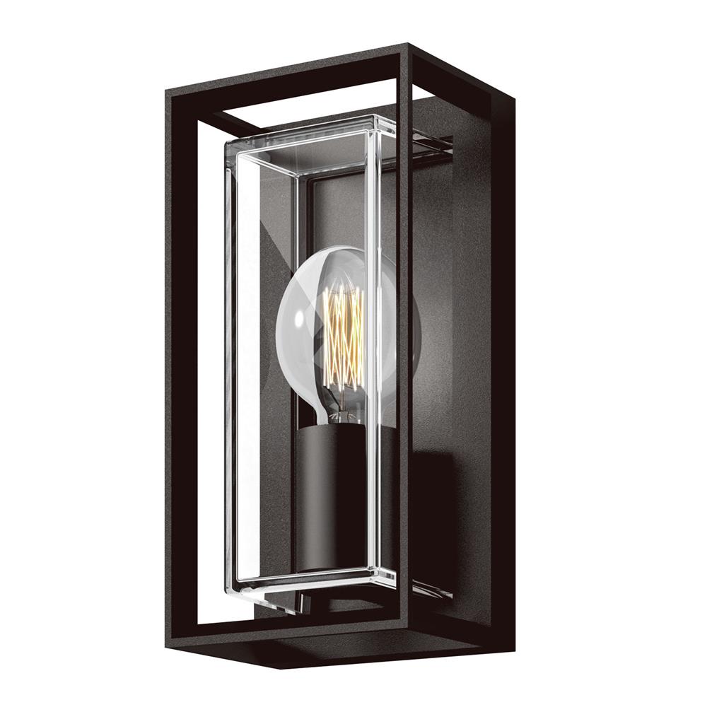 CLARO RCT WB E27 240V Black WALL LIGHT