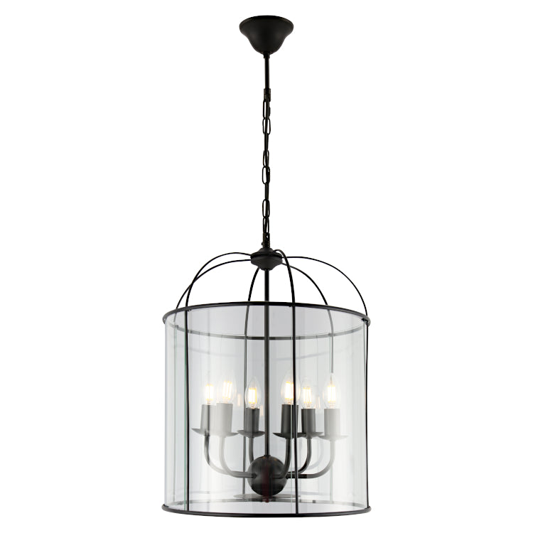 Clovelly 6lt Pendant Black Pendant