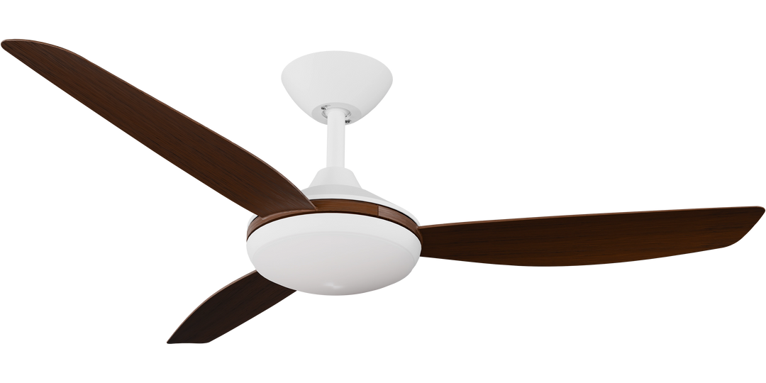 Calibo Condor DC Fan with Light, Koa Blades White Ceiling Fan