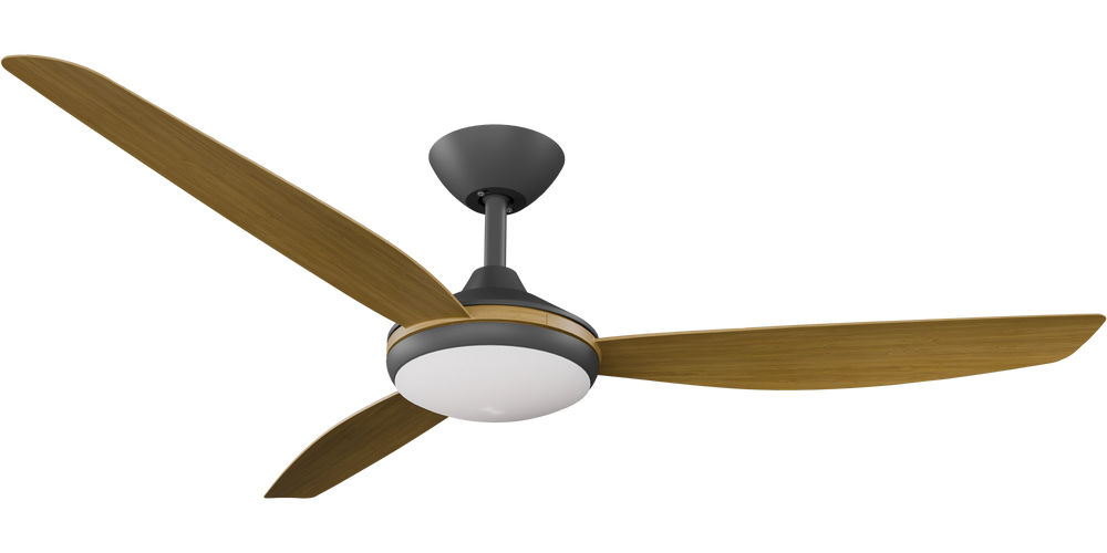 Calibo Condor DC Fan with Light, Teak Blades Black Ceiling Fan