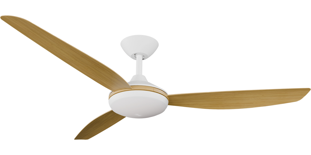 Calibo Condor DC Fan with light, with Bamboo Blades White Ceiling Fan