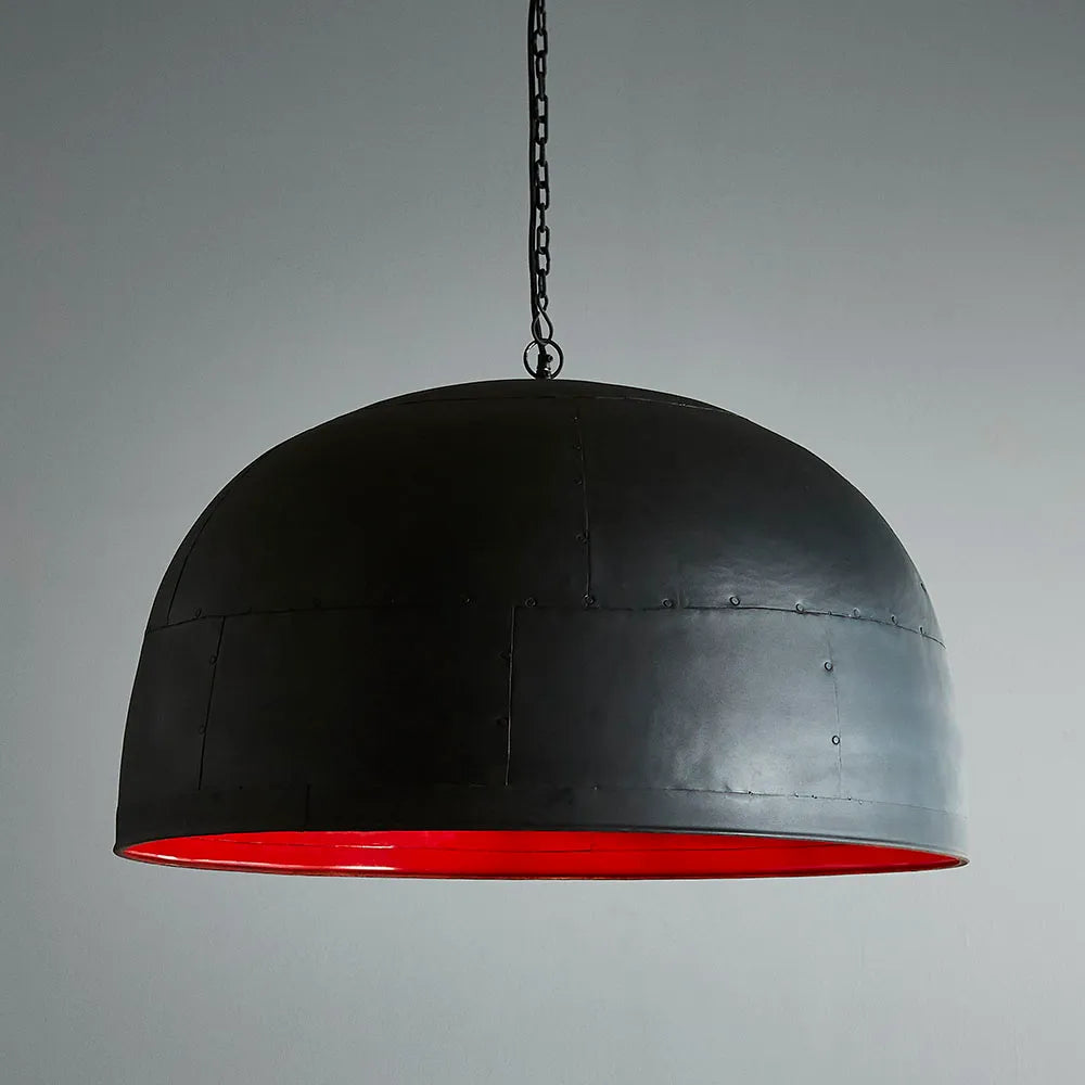 Noir Ceiling Pendant Black with Red Interior 85cm Pendant