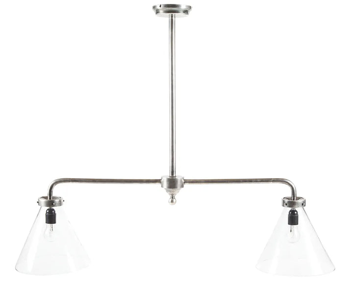 Gadsden Two Arm Ceiling Pendant Antqiue Silver Pendant