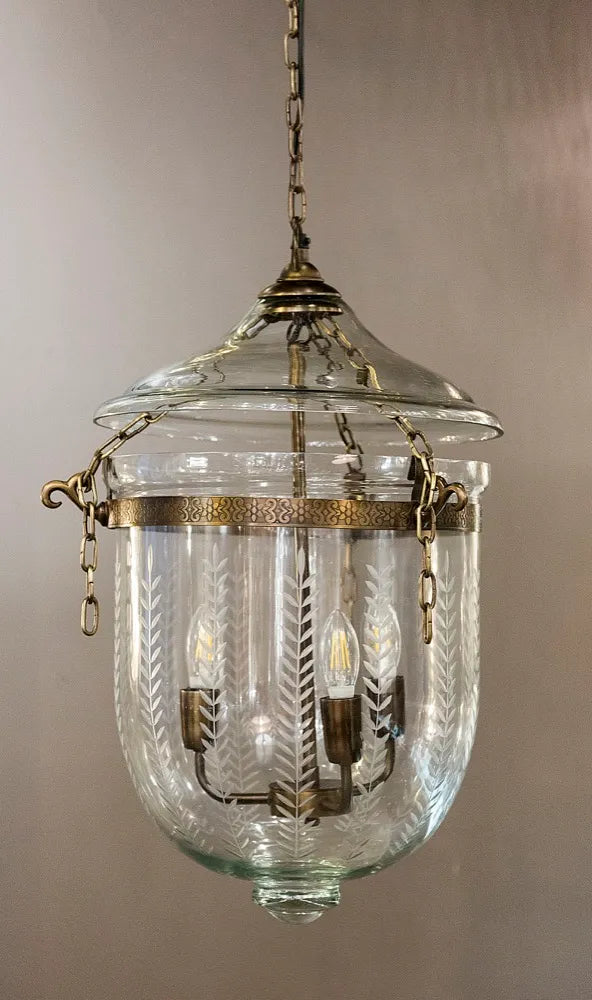 Bell Jar Ceiling Pendant Medium Brass Pendant