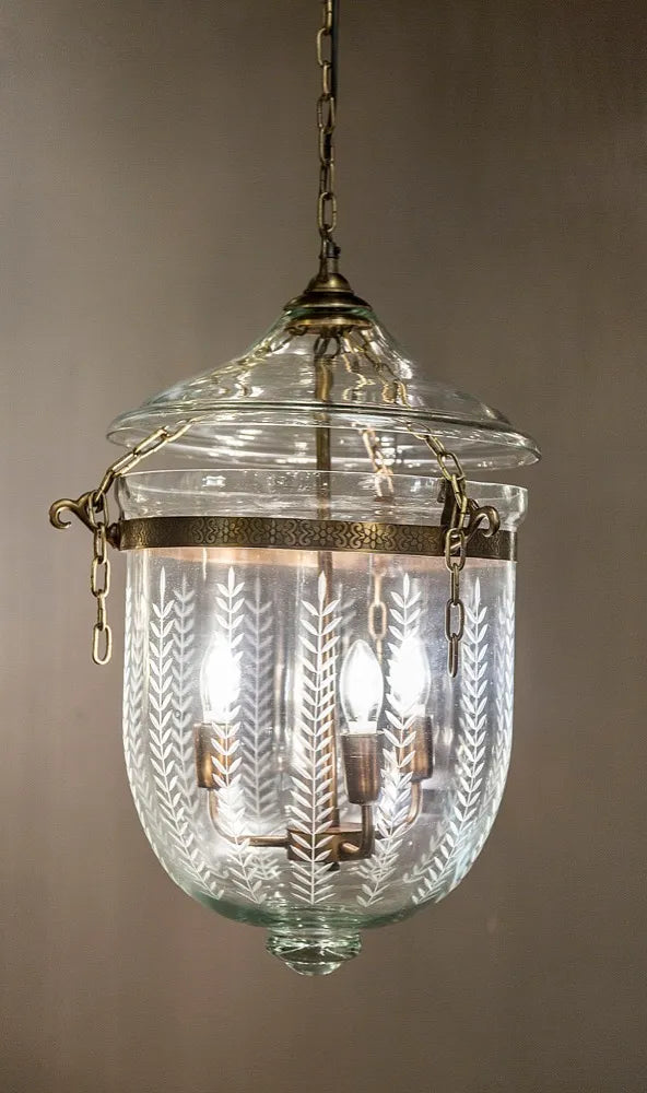 Bell Jar Ceiling Pendant Medium Brass Pendant