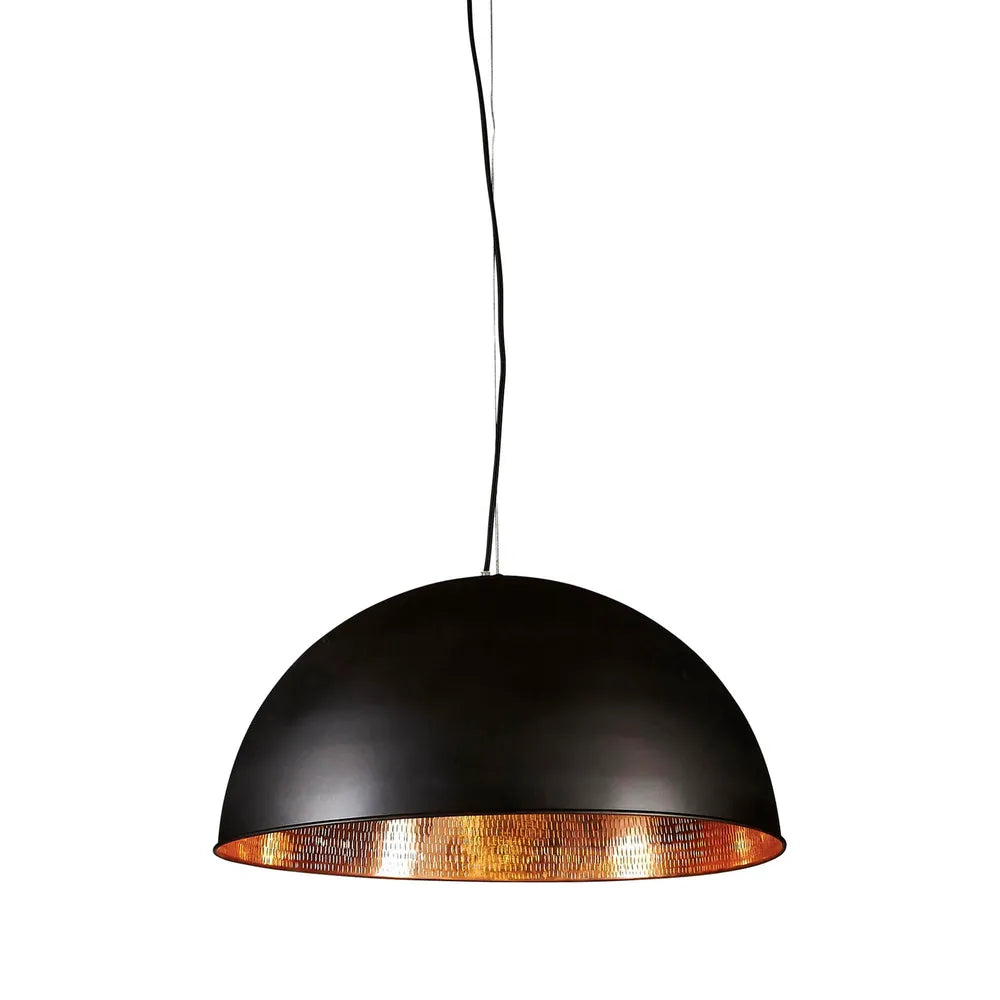 Alfresco Dome Ceiling Pendant Lamp Black with Copper Pendant