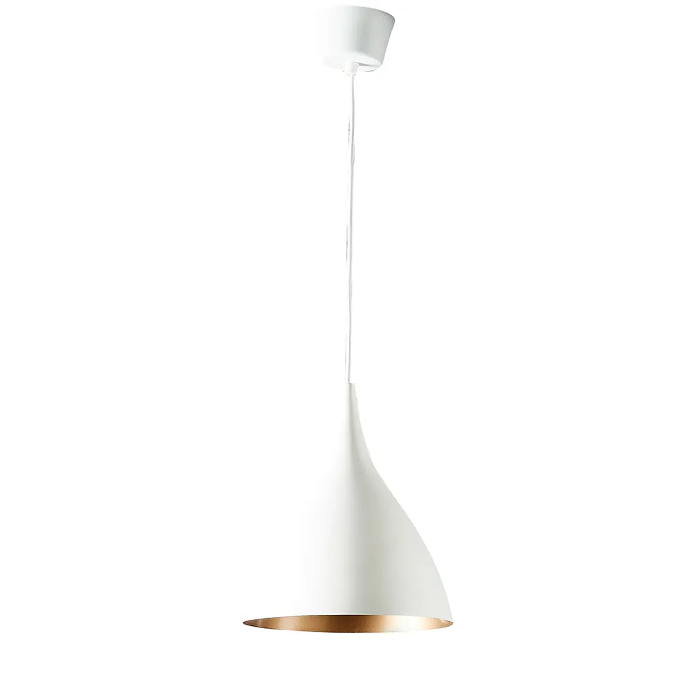 MacMillan Ceiling Pendant Small Round White and Brass Pendant