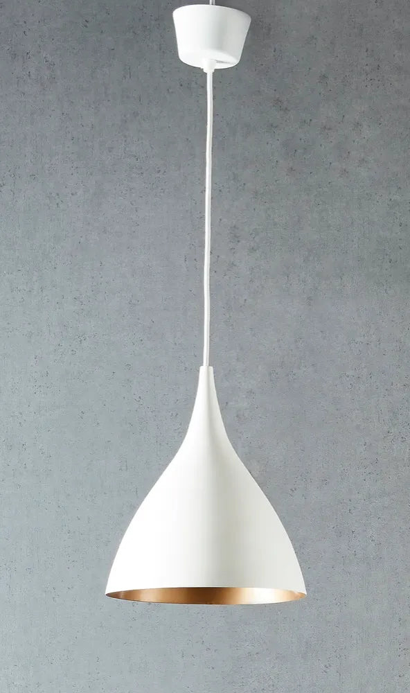 MacMillan Ceiling Pendant Small Round White and Brass Pendant