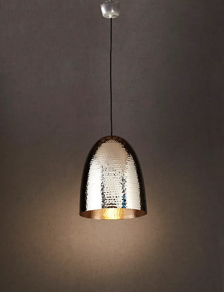 Dolce Beaten Ceiling Pendant Silver Pendant