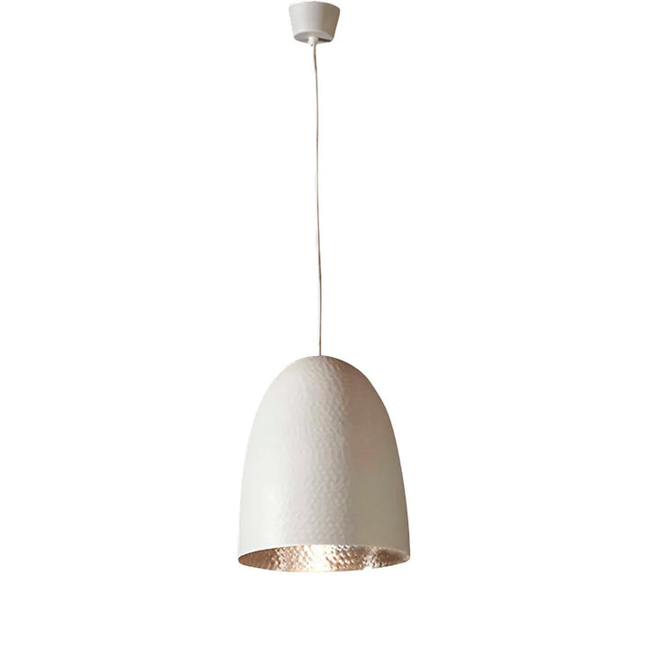 Dolce Beaten Ceiling Pendant White and Silver Pendant