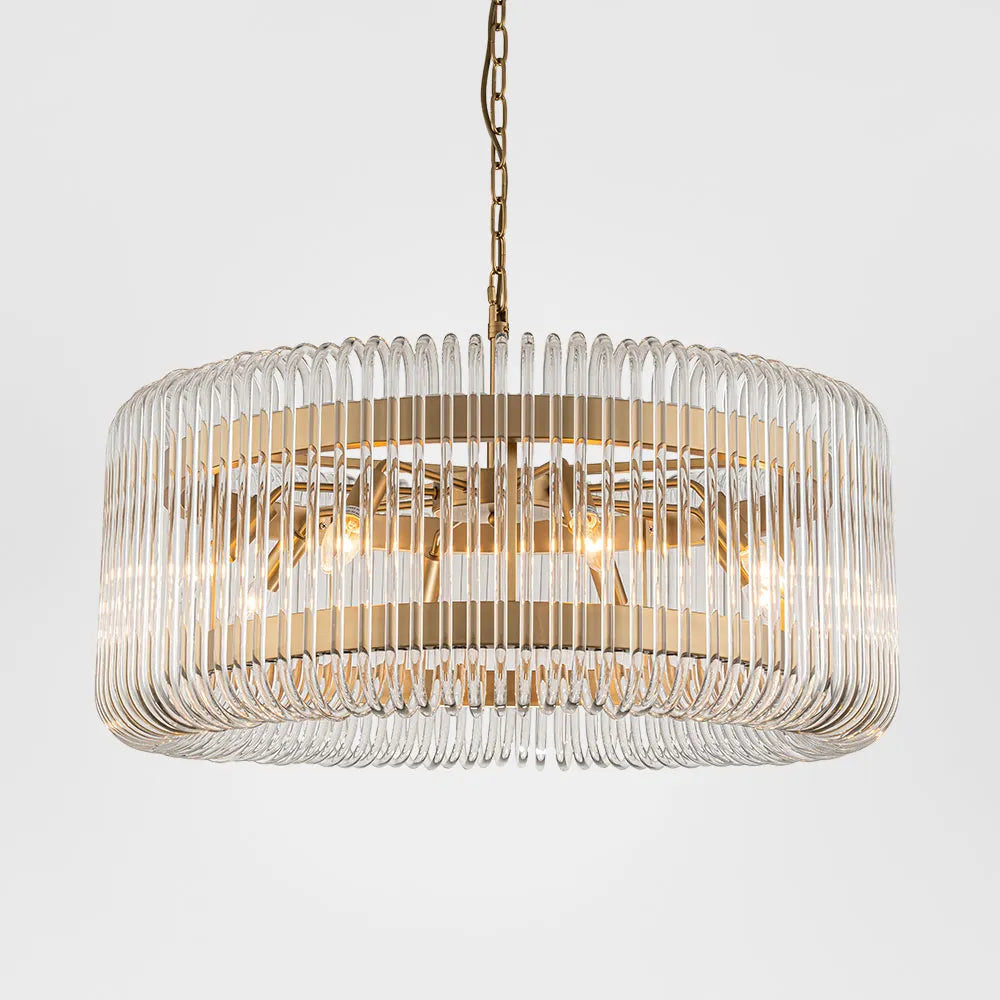 Alpine Glass Tube Ring Pendant Light Chandelier