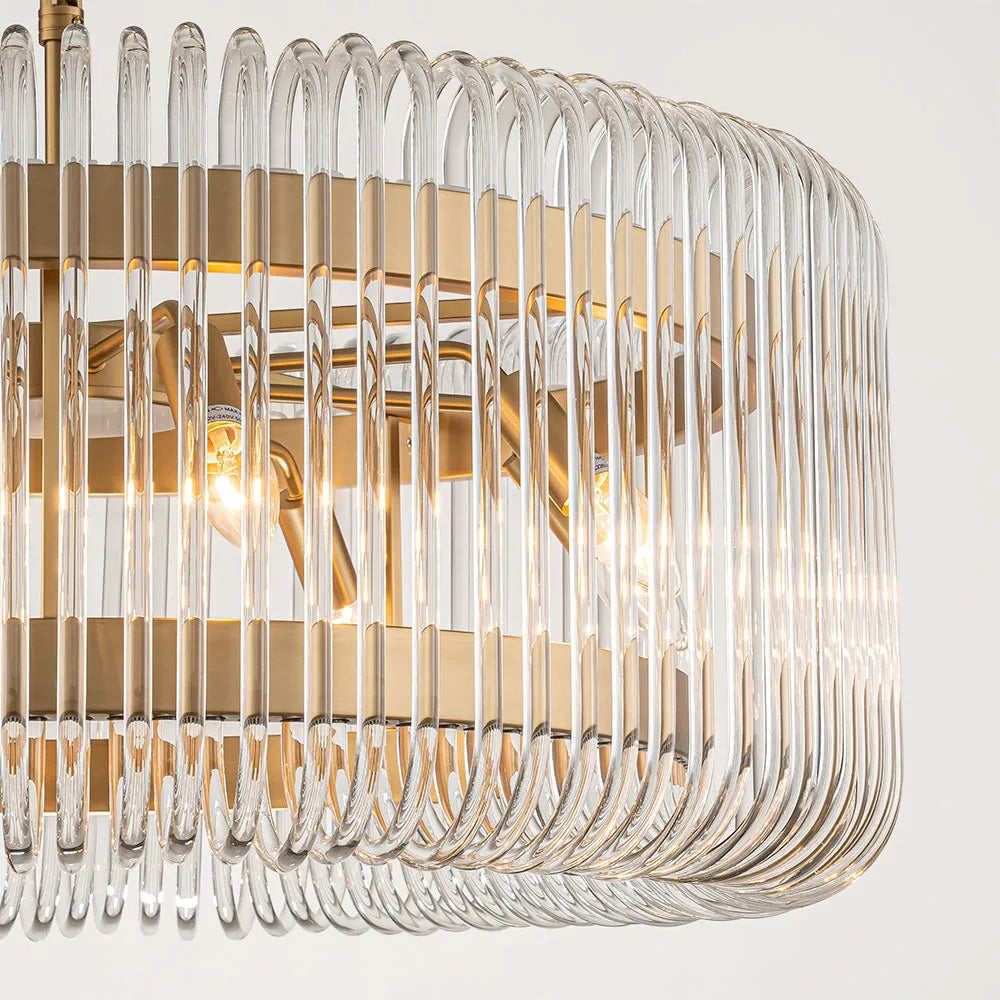 Alpine Glass Tube Ring Pendant Light Chandelier