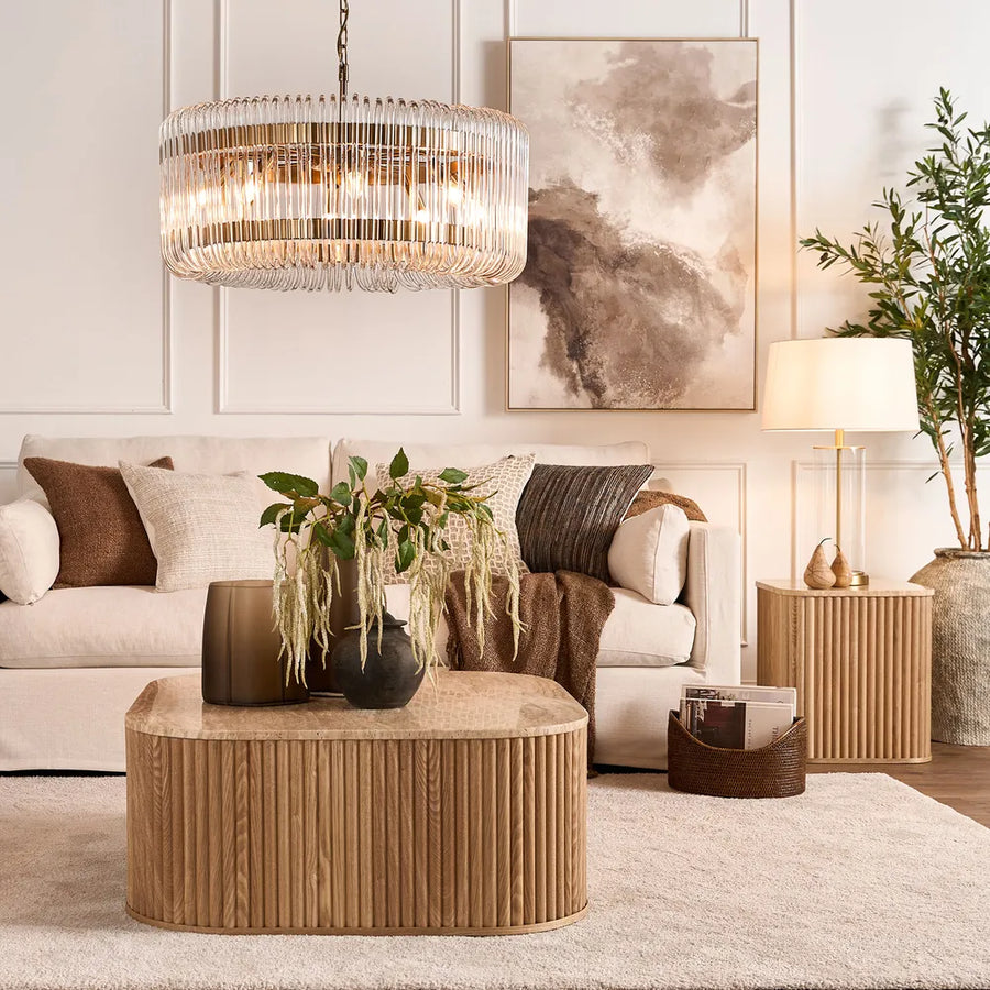 Alpine Glass Tube Ring Pendant Light Chandelier