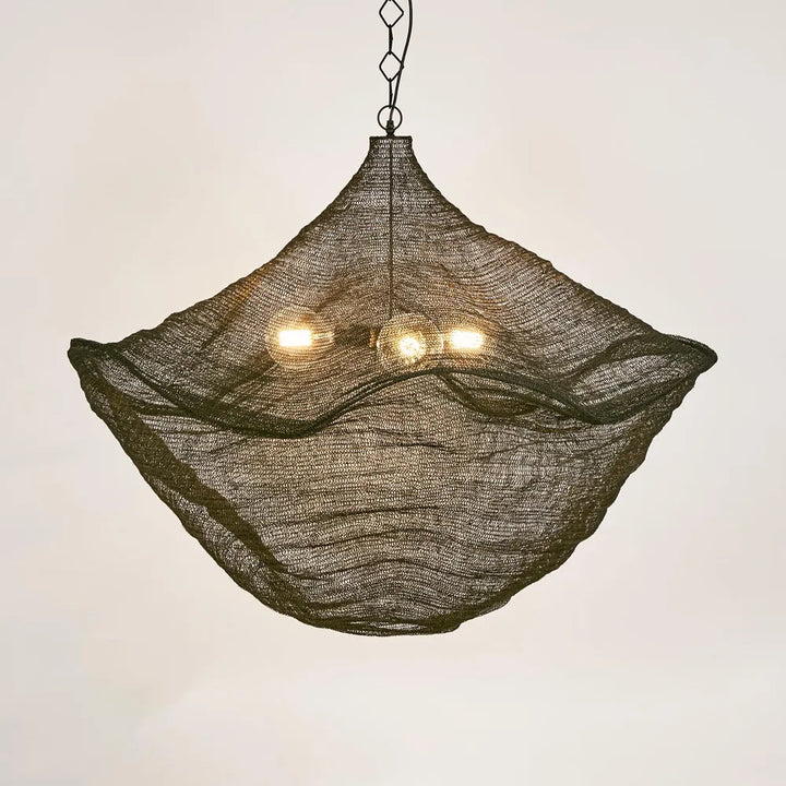 California Hanging Lamp Antique Brass/Black Black Pendant