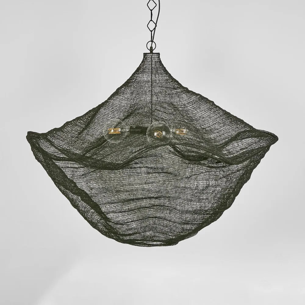 California Hanging Lamp Antique Brass/Black Pendant