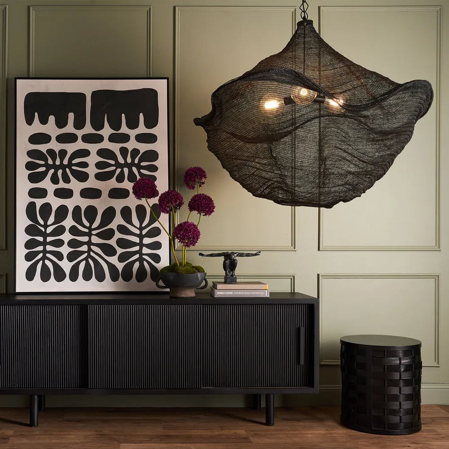 California Hanging Lamp Antique Brass/Black Pendant