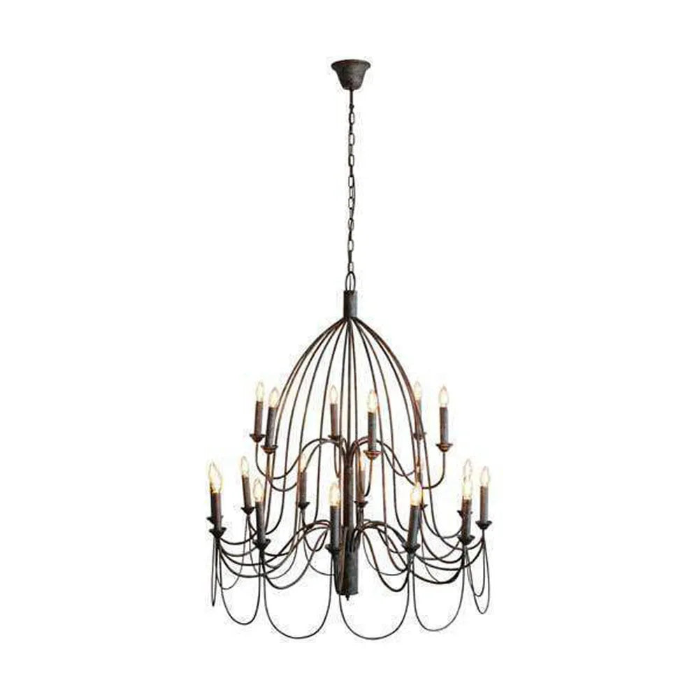 Large Arm Taupe Chandelier Pendant